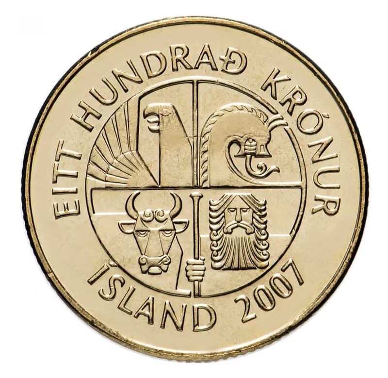 Iceland Coin Ring 100 korun 1995-2011 iceland coin necklace coin rings woman