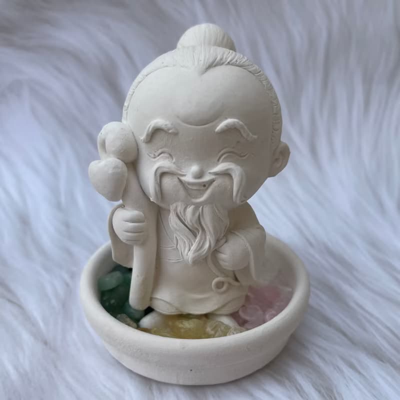 五行水晶礦石擴香 淨念吉祥小佛之月老 - 小盤組 擴香石複合材質