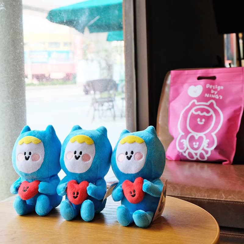 Ning's可愛小藍 娃娃(含粉色不織布袋)(單隻)