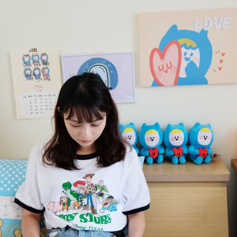 Ning's可愛小藍 娃娃(含粉色不織布袋)(單隻)