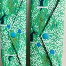 文青風環保筷袋  雪白森林 青草綠  手作餐具袋.交換禮物.