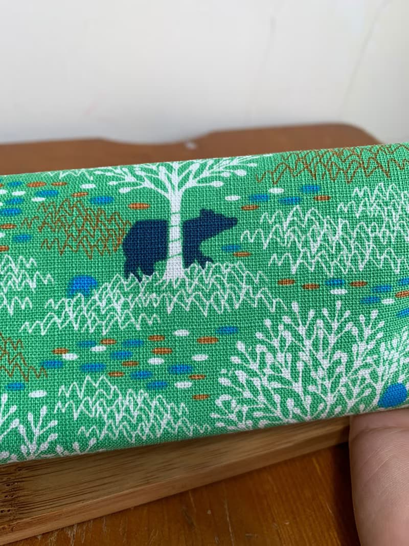 文青風環保筷袋  雪白森林 青草綠  手作餐具袋.交換禮物.