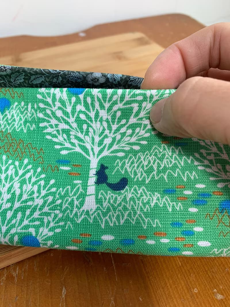文青風環保筷袋  雪白森林 青草綠  手作餐具袋.交換禮物.