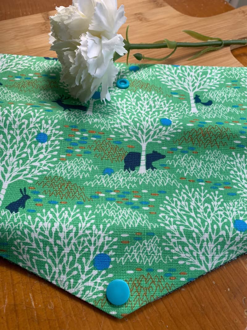 文青風環保筷袋  雪白森林 青草綠  手作餐具袋.交換禮物.