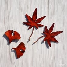 【訂製】五角楓葉造型耳環|耳夾|純手工|紅銅|禮物