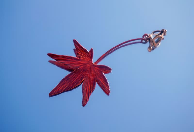 【訂製】五角楓葉造型耳環|耳夾|純手工|紅銅|禮物