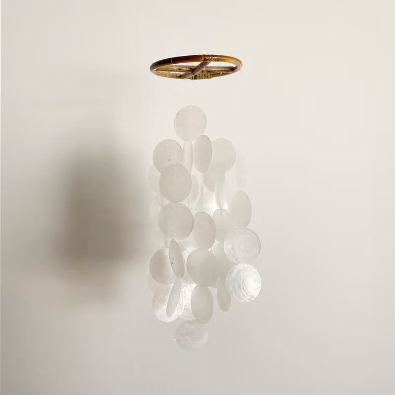 DIY-KIT | Finnish Restr._White(S) Circle | Capiz Shell Wind Chime Mobile| #0-323