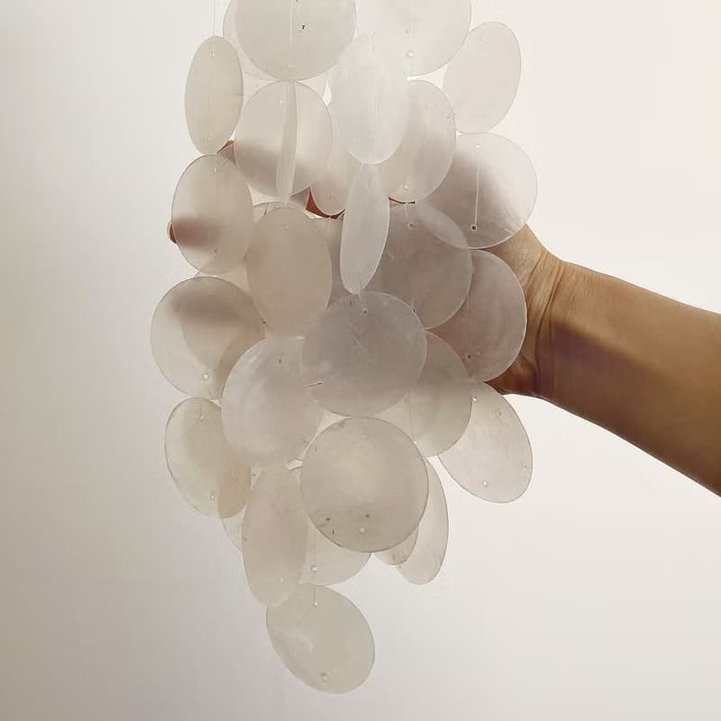 DIY-KIT | Finnish Restr._White(S) Circle | Capiz Shell Wind Chime Mobile| #0-323