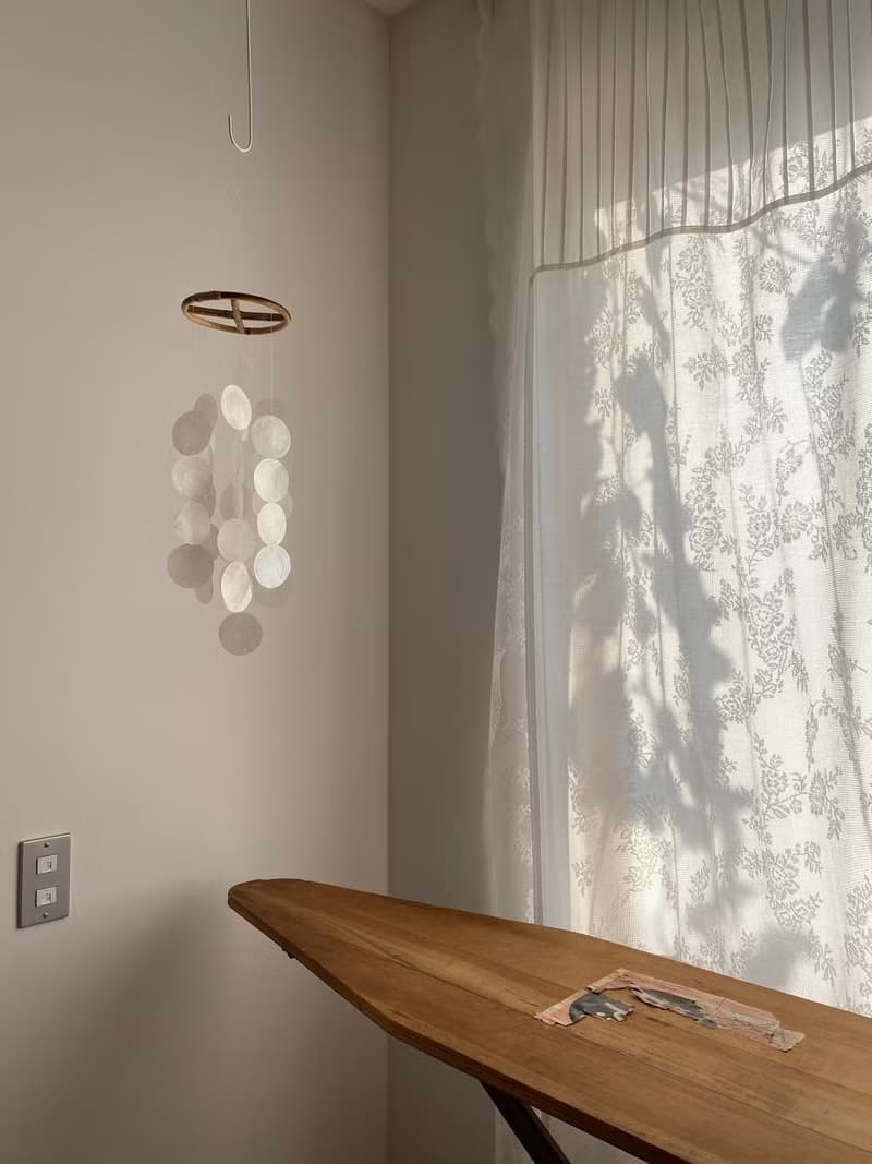 DIY-KIT | Finnish Restr._White(S) Circle | Capiz Shell Wind Chime Mobile| #0-323