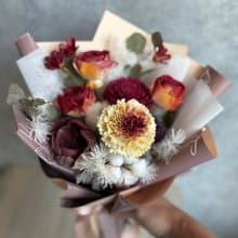 永生花+乾燥花|粉色系花束|通用祝賀花禮|升遷開幕|母親節