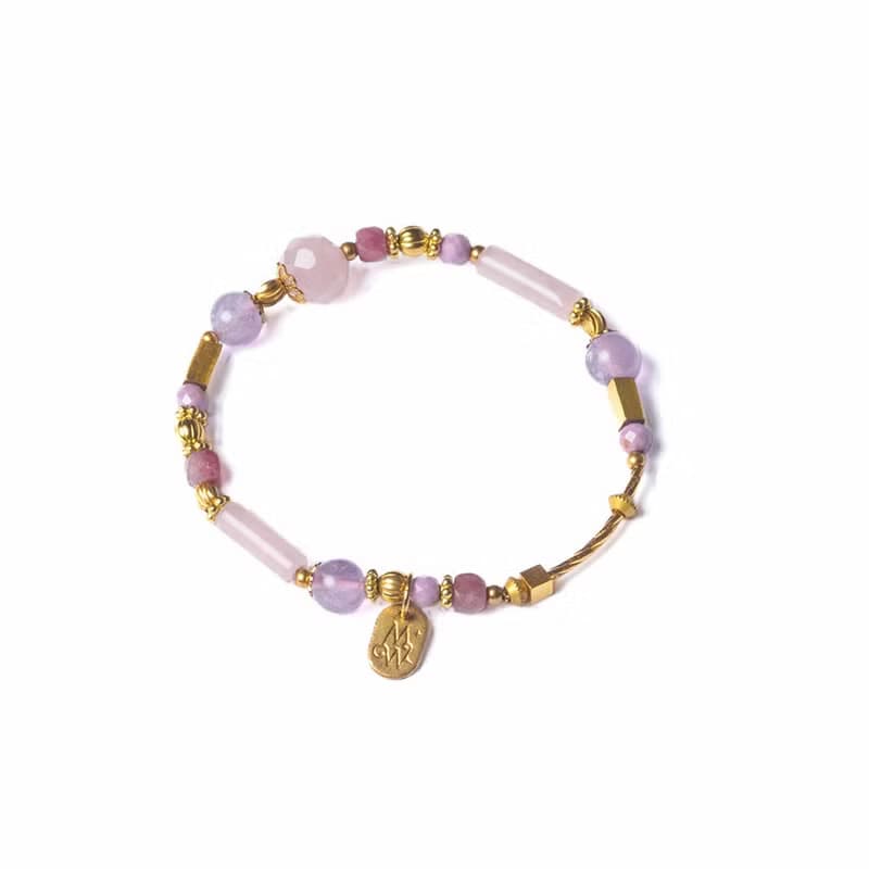 匿名邀請函 // C1372粉晶薰衣草紫晶手鍊