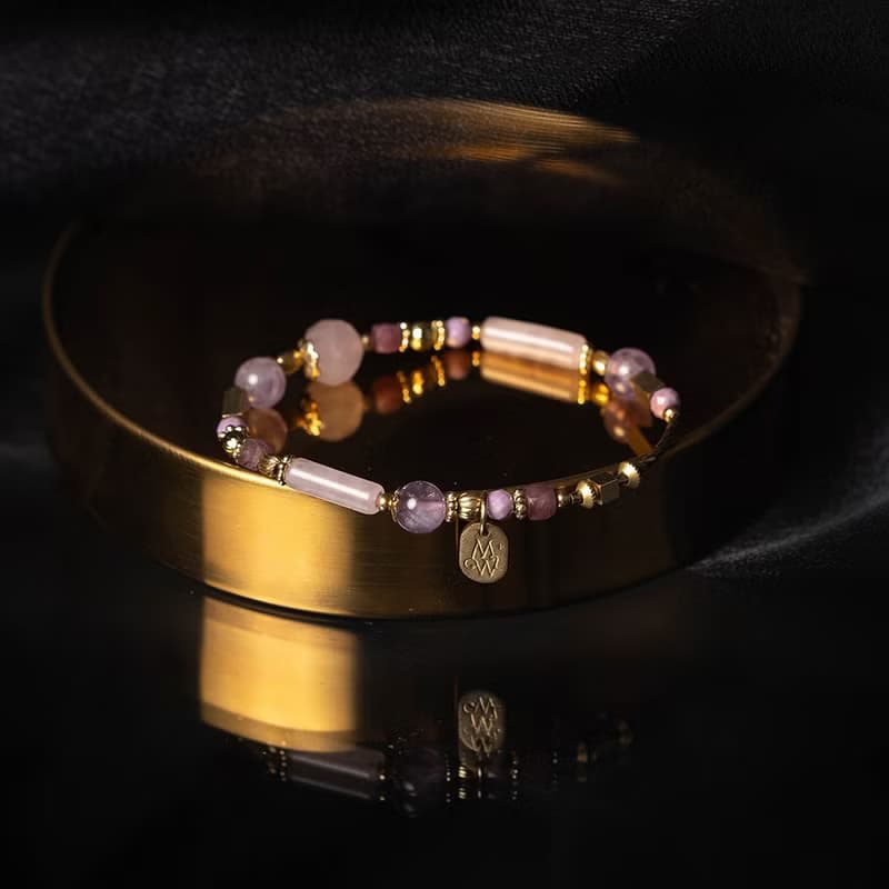 匿名邀請函 // C1372粉晶薰衣草紫晶手鍊