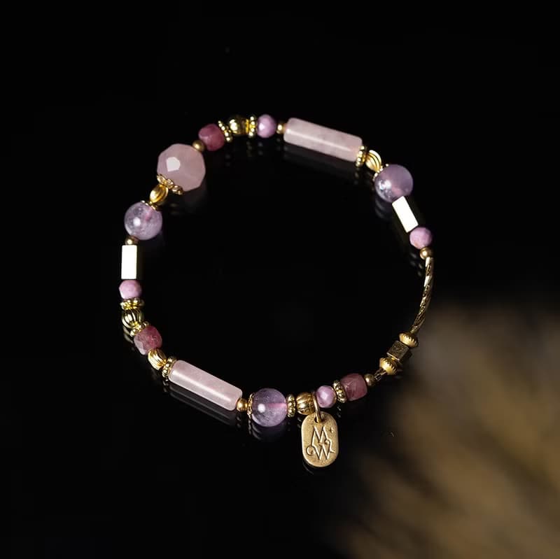 匿名邀請函 // C1372粉晶薰衣草紫晶手鍊