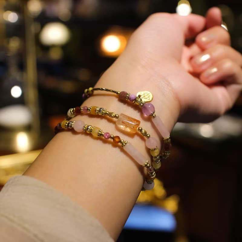 匿名邀請函 // C1372粉晶薰衣草紫晶手鍊