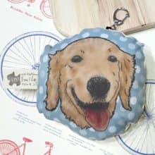 黃金獵犬~布料吊飾~啾啾叫~鑰匙圈狗玩具