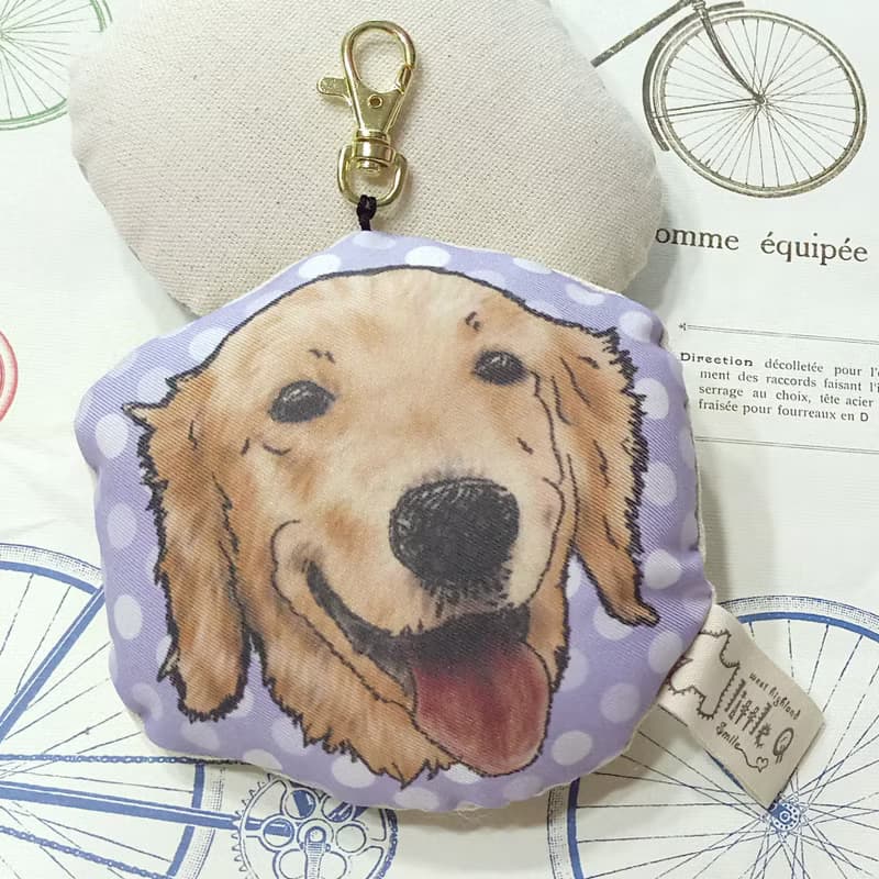 黃金獵犬~布料吊飾~啾啾叫~鑰匙圈狗玩具