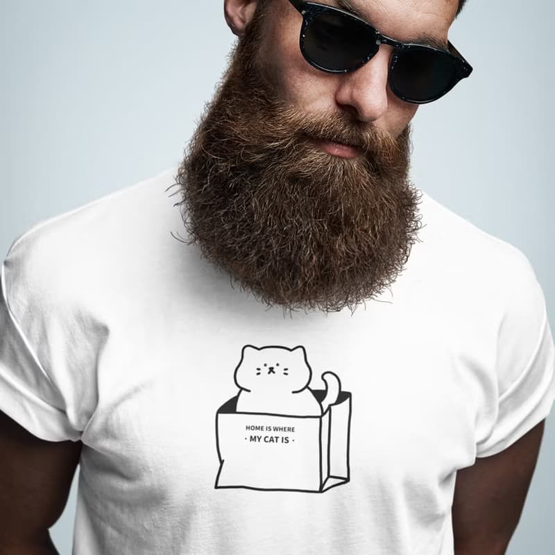 MY CAT IS 中性短袖T恤 白色 貓咪家聖誕交換禮物文青設計