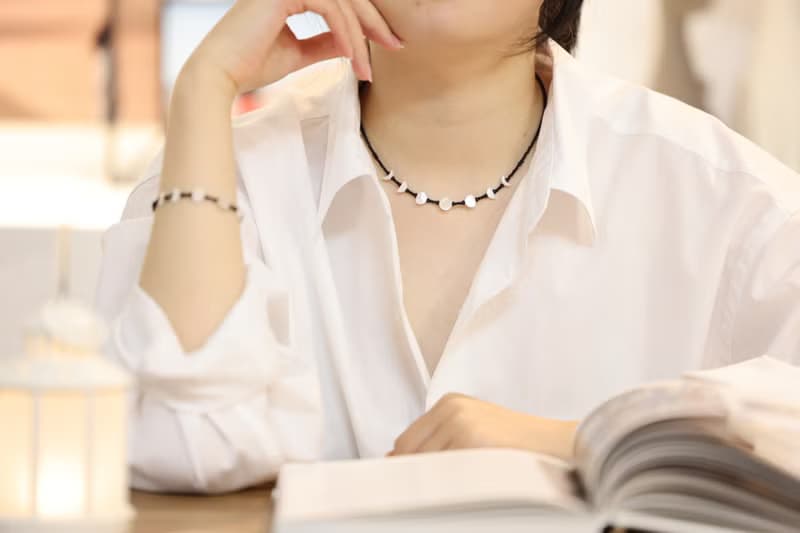 潮汐駐留 月相 月牙 月亮 男女皆可佩戴 天然石 項鏈 手鏈 頸鏈