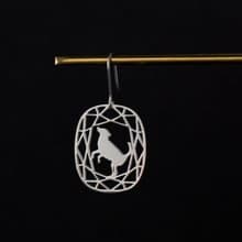 抗敏醫療鋼 寶石與動物系列:狗狗(單邊/一對)耳環-可