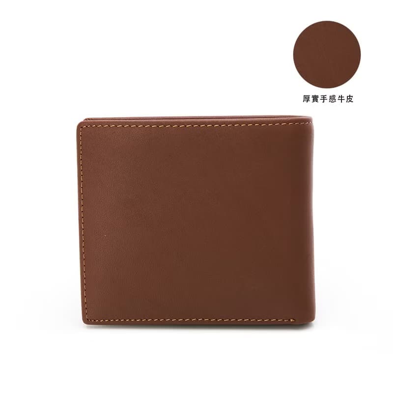 【金安德森】Moore 左右翻單窗式短夾-栗葉棕