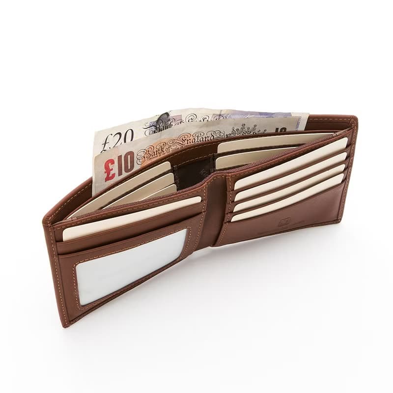 【金安德森】Moore 左右翻單窗式短夾-栗葉棕