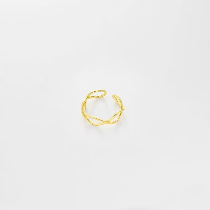 藏寶箱金飾 9999黃金純金戒指 交叉戒指 韓版時尚