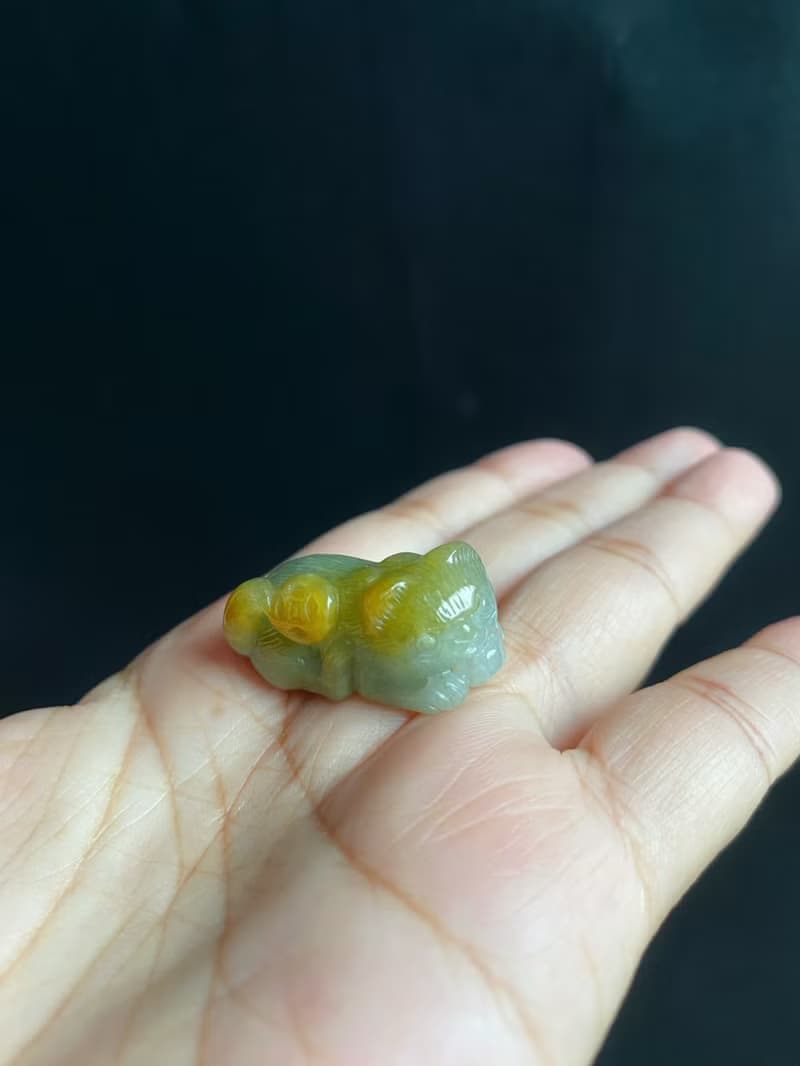 萌寵守護 天然黃翡翠小貓 擺件 療癒系翡翠小夥伴 守護你的每一天