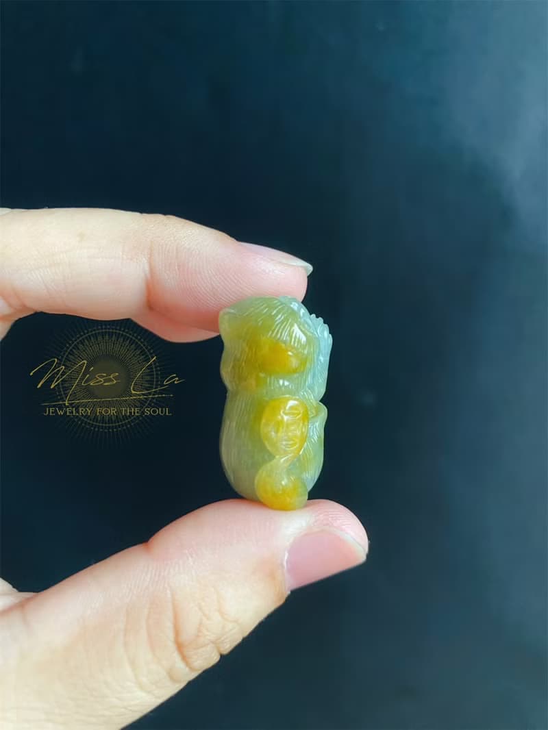 萌寵守護 天然黃翡翠小貓 擺件 療癒系翡翠小夥伴 守護你的每一天
