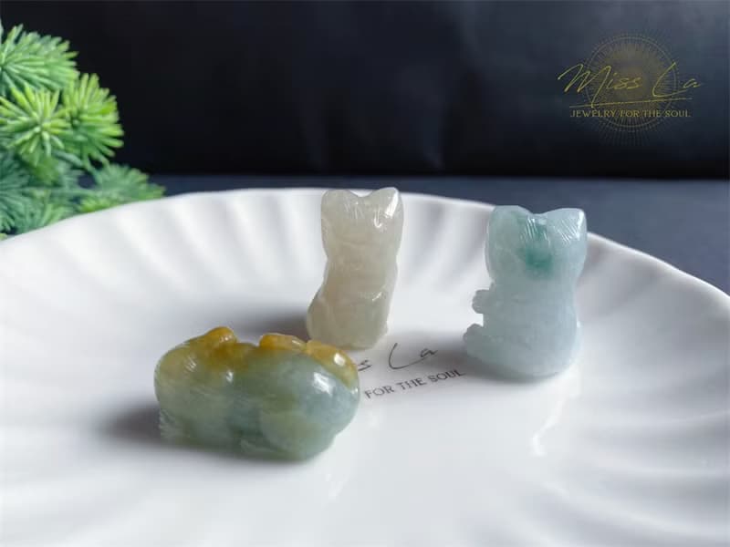 萌寵守護 天然黃翡翠小貓 擺件 療癒系翡翠小夥伴 守護你的每一天