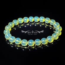 騰彪琥珀 天然琥珀蜜蠟 淨水玻璃級 金藍琥珀 經典小品 單圈手鍊