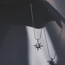 925銀 星芒造型 月光石 項鍊
