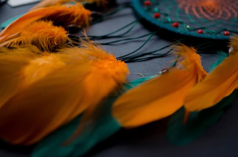Handmade Green and Orange Dreamcatcher | Boho Wall Decor | Unique Home Decor
