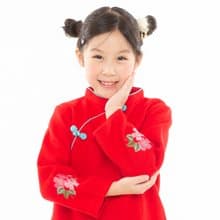 兒童旗袍 古風 典雅長袖素面款 錦上添花