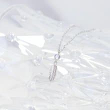 月光石925純銀羽毛項鍊