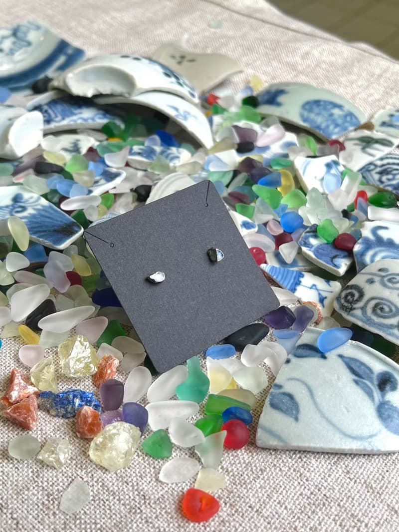 海瓷器金繼耳飾