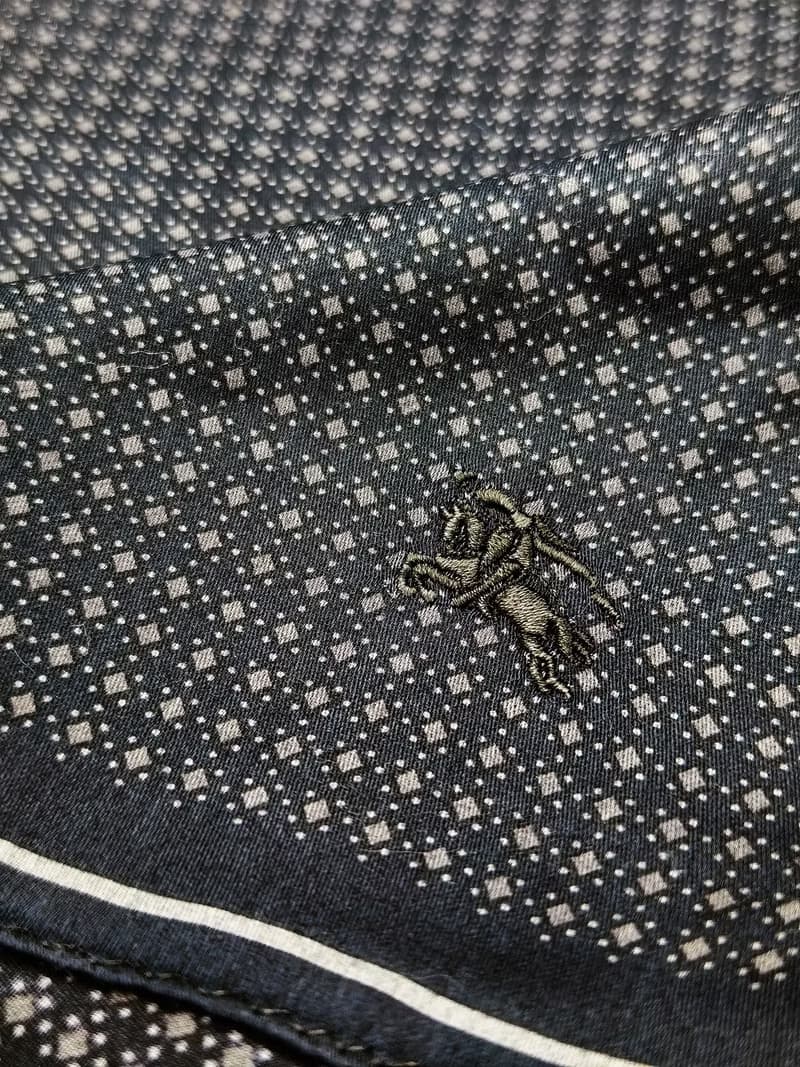 Burberry Vintage Handkerchief Diamond Pattern Black 20x 20 inches