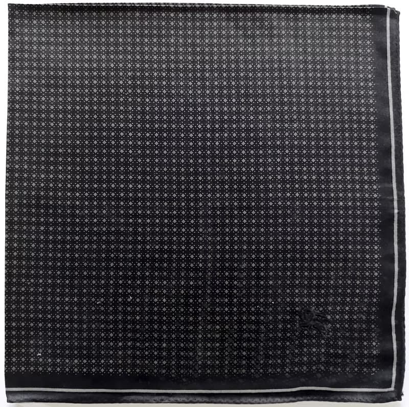Burberry Vintage Handkerchief Diamond Pattern Black 20x 20 inches