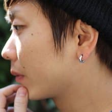 silver925 ピアス -Portion Pierce- (1P)　イヤリング　スターリングシルバー　フープピアス　日本