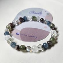 綠髮晶  高光拉長石 綠幽靈  藍兔毛 紫紅極光 白幽靈 水晶手鍊