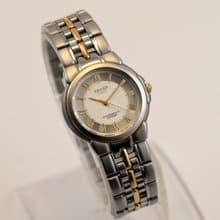 CITIZEN EXCEED EURO レディース腕時計 高精度クォーツ シルバー文字盤 3330-C80487 コンビカラーベルト 手錶