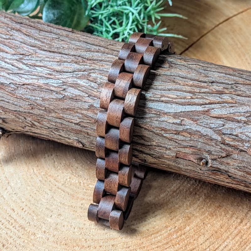 【木製ブレスレット】EINBAND Wood Bracelet 天然木ブレスレット クルミ