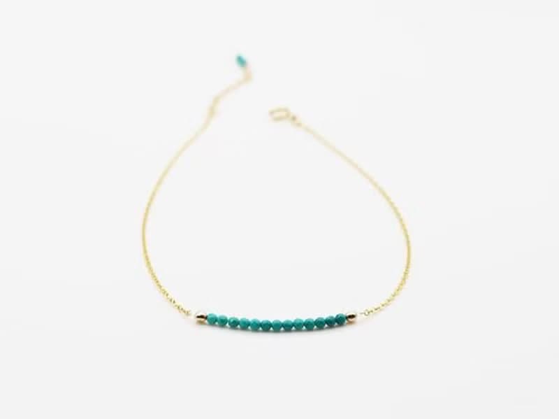 人生の守護石 ターコイズのアンクレット 12月誕生石