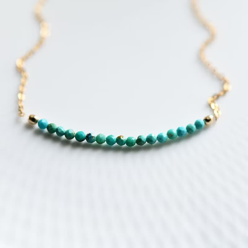 人生の守護石 ターコイズのアンクレット 12月誕生石