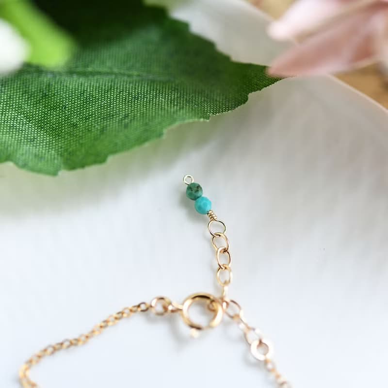 人生の守護石 ターコイズのアンクレット 12月誕生石