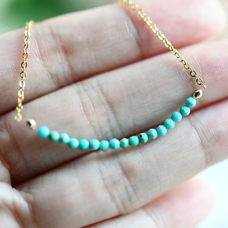 人生の守護石 ターコイズのアンクレット 12月誕生石