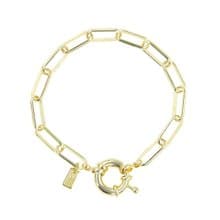 聖城 - 金色步道－水手釦鍊條手鍊_18K鍍金