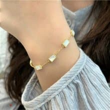 │輕珠寶│奶油蛋糕 • 白蝶貝 • 純銀手鍊 • 925silver