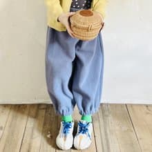 藍色加厚毛絨束口長褲 / 褲子 童裝