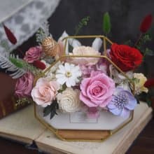 開幕盆花 榮升賀禮 喬遷花禮 永生花花禮  乾燥花禮 嫣紅