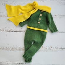 Little Prince outfit, Scarf/ romper/ belt. Newborn photo props